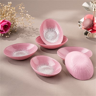 Emsan Pastel 6 Parça Cam Gondol 12 cm Pembe