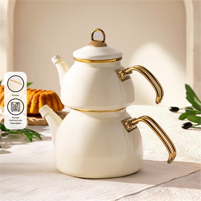 Emsan Retro Emaye  Midi Çaydanlık Takımı 1,1L & 2,3L