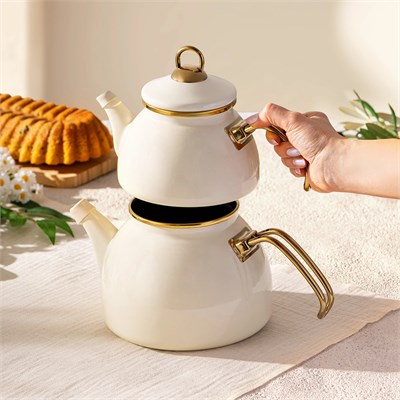 Emsan Retro Emaye  Midi Çaydanlık Takımı 1,1L & 2,3L