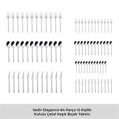 Emsan Sedir Elegance 84 Parça 12 Kişilik Çatal Kaşık Bıçak Takımı
