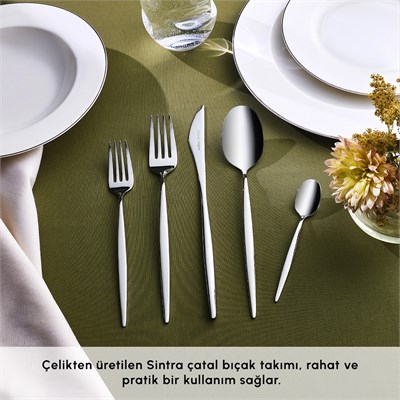 Emsan Sintra 40 Parça 8 Kişilik Çatal Kaşık Bıçak Takımı Platin
