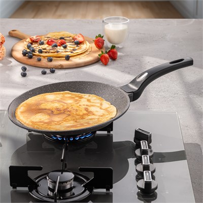 Emsan Stone Alüminyum Döküm Krep Tavası 26 cm Gri