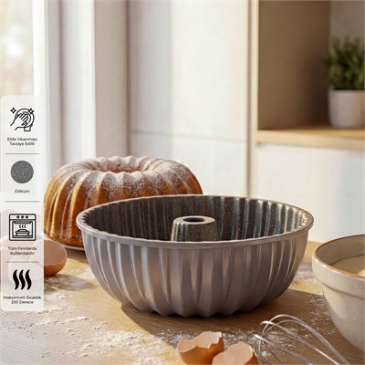 Emsan Stone Döküm Kek Kalıbı Gri 23 cm