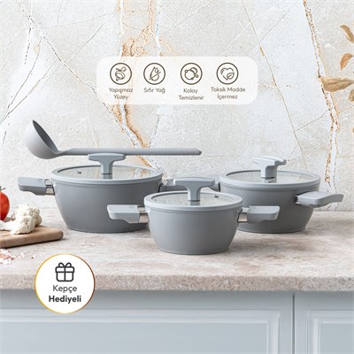 Emsan Swiss Crystal RS 6 Parça Midi Tencere Seti