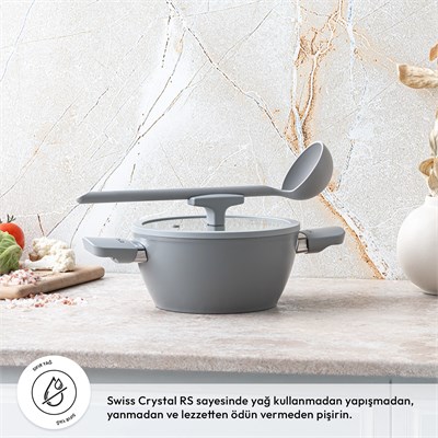 Emsan Swiss Cyrstal RS Derin Tencere Gri 20 cm