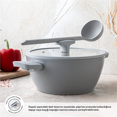 Emsan Swiss Cyrstal RS Derin Tencere Gri 24 cm