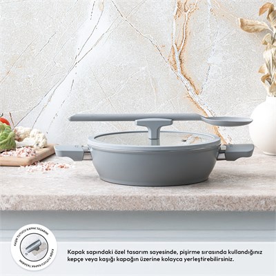 Emsan Swiss Cyrstal RS Karnıyarık Tenceresi Gri 24 cm