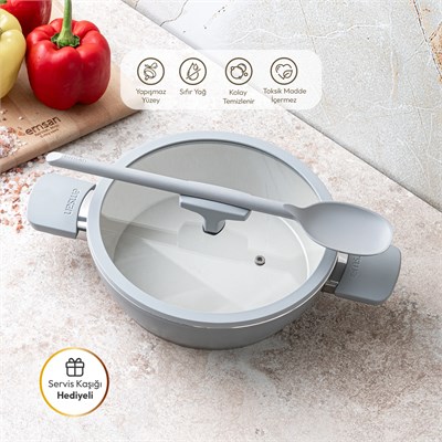 Emsan Swiss Cyrstal RS Karnıyarık Tenceresi Gri 26 cm