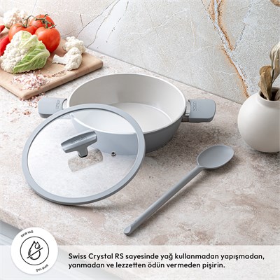 Emsan Swiss Cyrstal RS Karnıyarık Tenceresi Gri 26 cm
