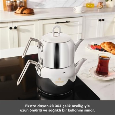 Emsan Urban Çaydanlık Takımı Midi Gümüş