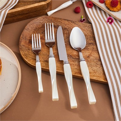 Emsan Velora 24 Parça 6 Kişilik Çatal Kaşık Bıçak Takımı Krem