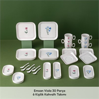 Emsan Viola Porselen 30 Parça 6 Kişilik Kahvaltı Takımı