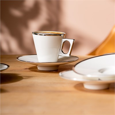 Emsan Zen 6lı Kahve Fincan Takımı Platin 80 ml