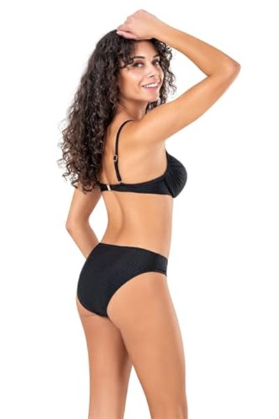 Endeep Kadın Destekli Dokulu Siyah Bikini Takımı