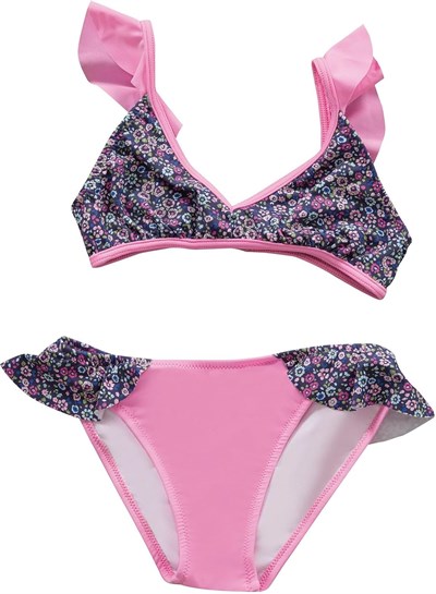 Endeep Kız Çocuk Çiçek Desenli Volanlı Bikini Takımı
