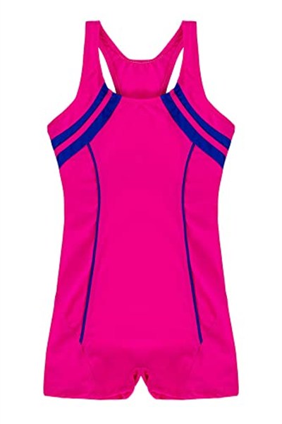Endeep Kız Çocuk Şeritli Pembe Yüzücü Sporcu Mayo