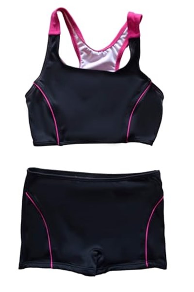 Endeep Kız Çocuk Şortlu Siyah Yüzücü Bikini Takımı
