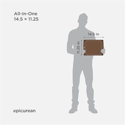 Epicurean 505-151103002 Hepsi Bir Arada Kesme Tahtası Kaymaz Ayaklı ve Meyve Yivli, Kompozit, Hindistan Cevizi/Kahverengi
