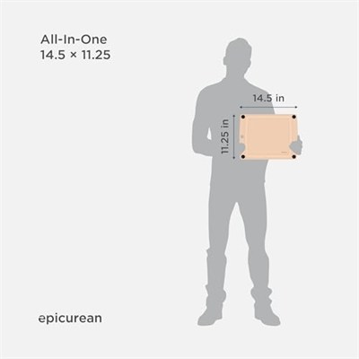 Epicurean 505-181301003 Hepsi Bir Arada Kesme Tahtası, Kaymaz Ayak ve Yemek Oluklu ve 43 cm x 33 cm, Doğal