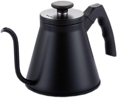 Epinox Barista Kahve Gooseneck Kettle - Çelik Kahve Demleme Dripper Kettle - İndüksiyonlu - Paslanmaz Çelik - Siyah, Slim - 1200 ml