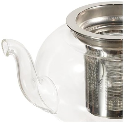Epinox Cam Bitki Çayı Demliği 600 ml - Çelik Süzgeçli Demlik