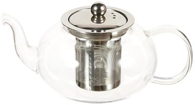 Epinox Cam Bitki Çayı Demliği 600 ml - Çelik Süzgeçli Demlik