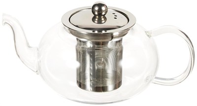 Epinox Cam Bitki Çayı Demliği 600 ml - Çelik Süzgeçli Demlik