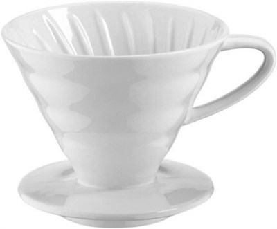 Epinox Seramik Kahve Dripper - Porselen Demleyici - No: 2 - Beyaz (Hario V60 Benzeri)