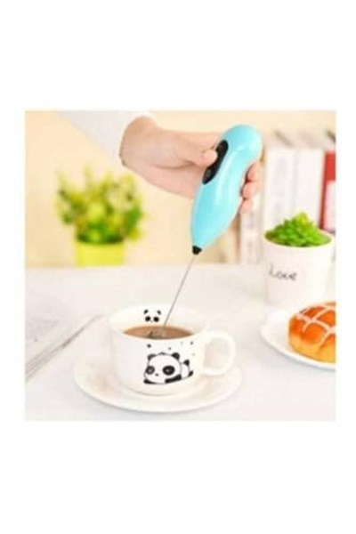 Er-Ev Mavi Mini Mikser Kahve Süt Köpürtücü Karıştırıcı Cappucino Mixer Pilli Çırpıcı