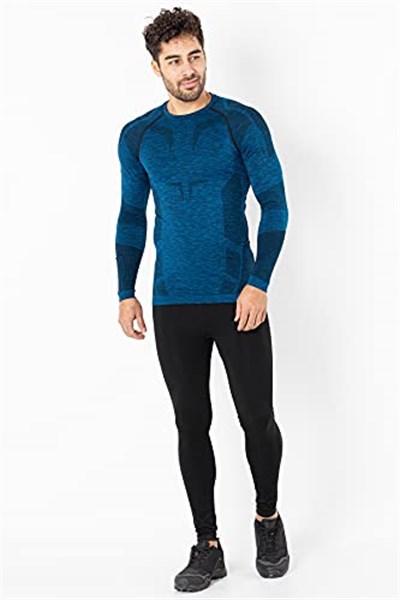 Erkek Active Sportive Uzun Kollu Dikişsiz Spor Tişört