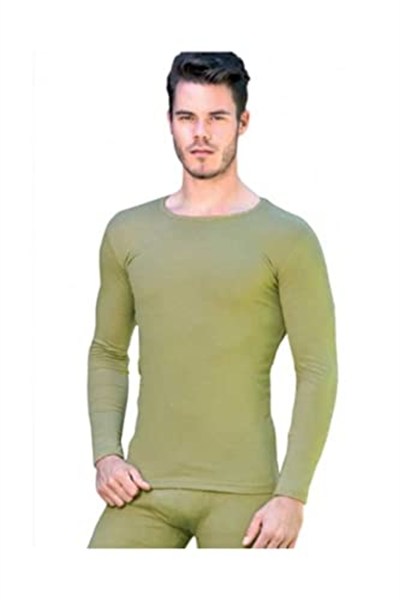 Erkek Askeri Haki Yeşil Termal Uzun Kol Üst Içlik - 0126 (yeşil / 2XL)