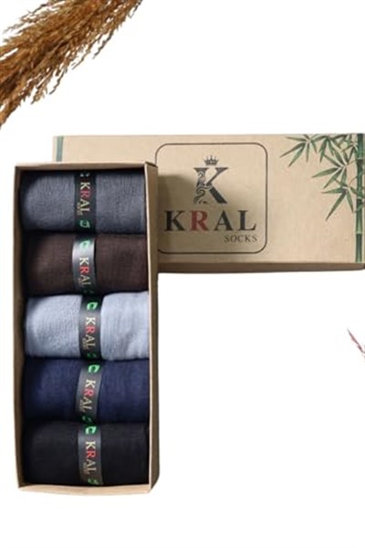 Erkek Bambu Düz Uzun Klasik Yazlık Dikişsiz Çorap 5li Premium Set 40-44