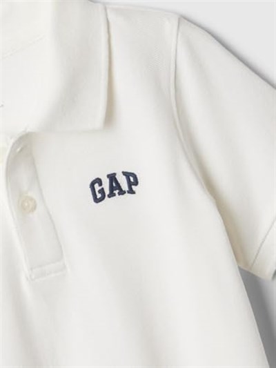 Erkek Bebek Gap Logo Polo Yaka T-Shirt Krem