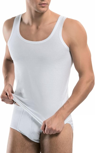 Erkek Beyaz Pamuklu 3lü Paket Atlet Külot Takım (BEYAZ/M)