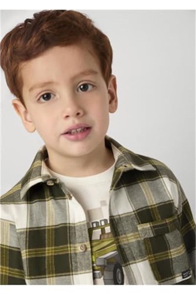 Erkek Çocuk Ekose Gömlek Yeşil, 9 Yaş, 8445865449427