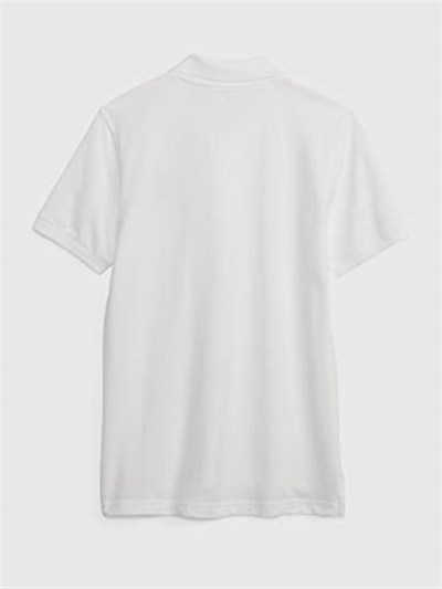 Erkek Çocuk Logo Detaylı Pique Beyaz Polo T-Shirt