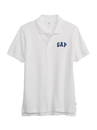 Erkek Çocuk Logo Detaylı Pique Beyaz Polo T-Shirt