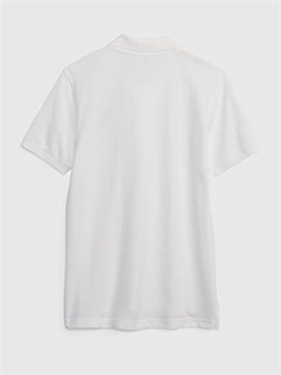 Erkek Çocuk Logo Detaylı Pique Beyaz Polo T-Shirt