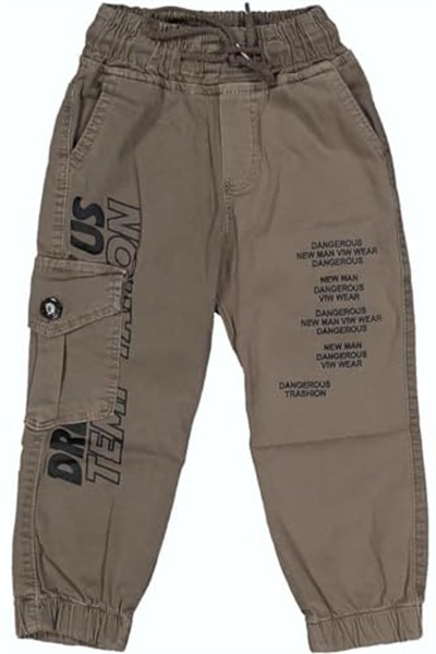 Erkek Çocuk Paça Ve Beli Lastikli Baskılı Pantolon BGL-ST03620