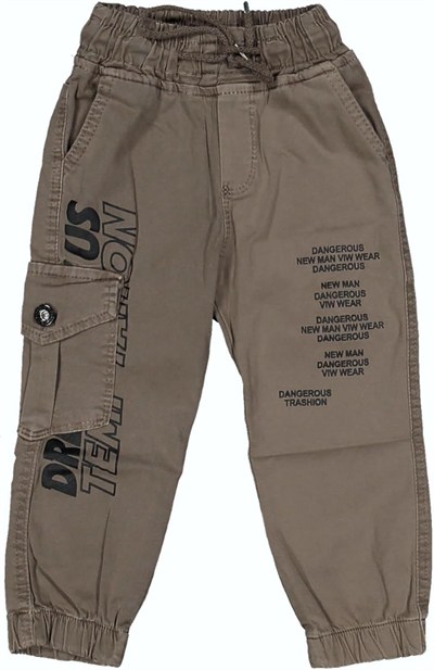 Erkek Çocuk Paça Ve Beli Lastikli Baskılı Pantolon BGL-ST03620