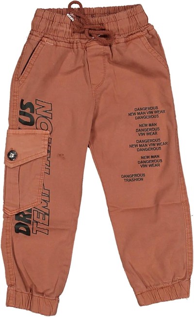 Erkek Çocuk Paça Ve Beli Lastikli Baskılı Pantolon BGL-ST03620
