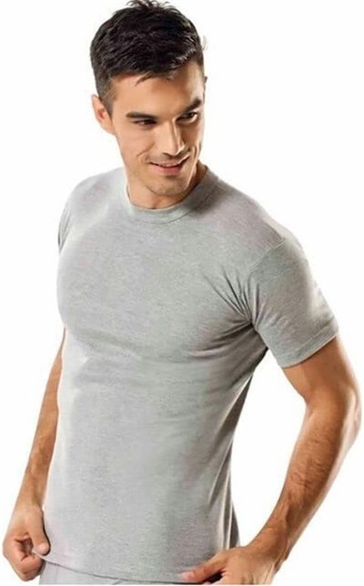 Erkek Coton Penye Pamuklu Sıfır Yaka Kısa Kollu Fanila Atlet (Beyaz / 2XL)