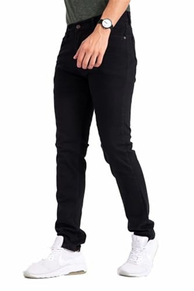 Erkek Denim Siyah Slim Fit Likralı Dar Kot Jean Pantolon 2130