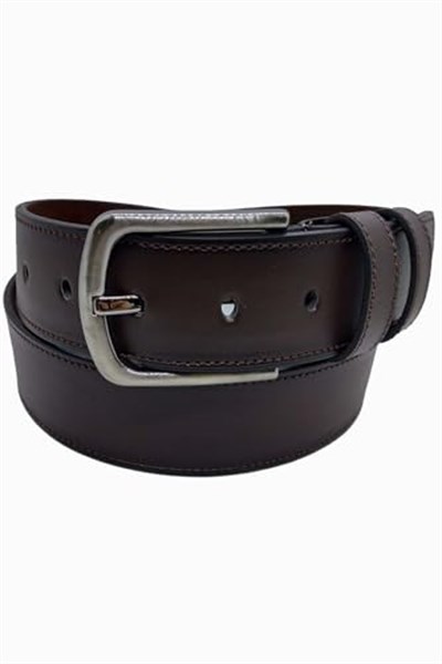Erkek Deri Kemer 2li Kahverengi Taba Dikişli 4 cm 110 CM gutieroNM-665