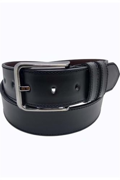 Erkek Deri Kemer 2li Siyah Kahverengi Dikişli 4 cm 135 CM gutieroNM-691