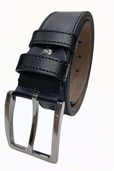 Erkek Deri Kemer 2li Siyah Lacivert Dikişli 4 cm 135 CM gutieroNM-684