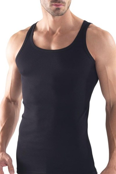 Erkek Fitilli Siyah Atlet 9341 Blackspade