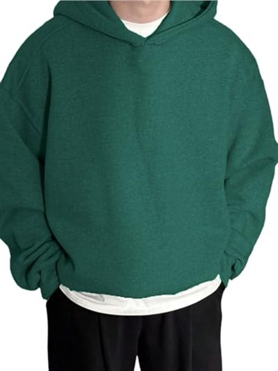 Erkek Kapüşonlu Oversize Sweatshirt 3 İplik Şardonlu Sweatshirt
