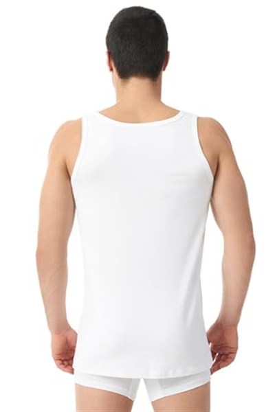 Erkek Organik Beyaz Atlet 9480 Blackspade