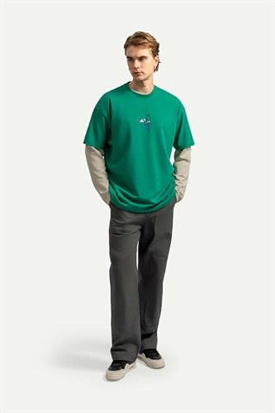 Erkek Oversize Urban Tasarım T-Shirt - Ruuw